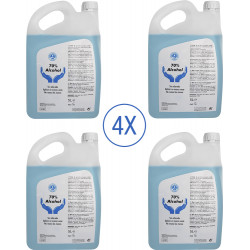 PACK 4 x Gel hidroalcohólico 5L aroma fresco. Para manos, desinfección e hidratación garantizada
