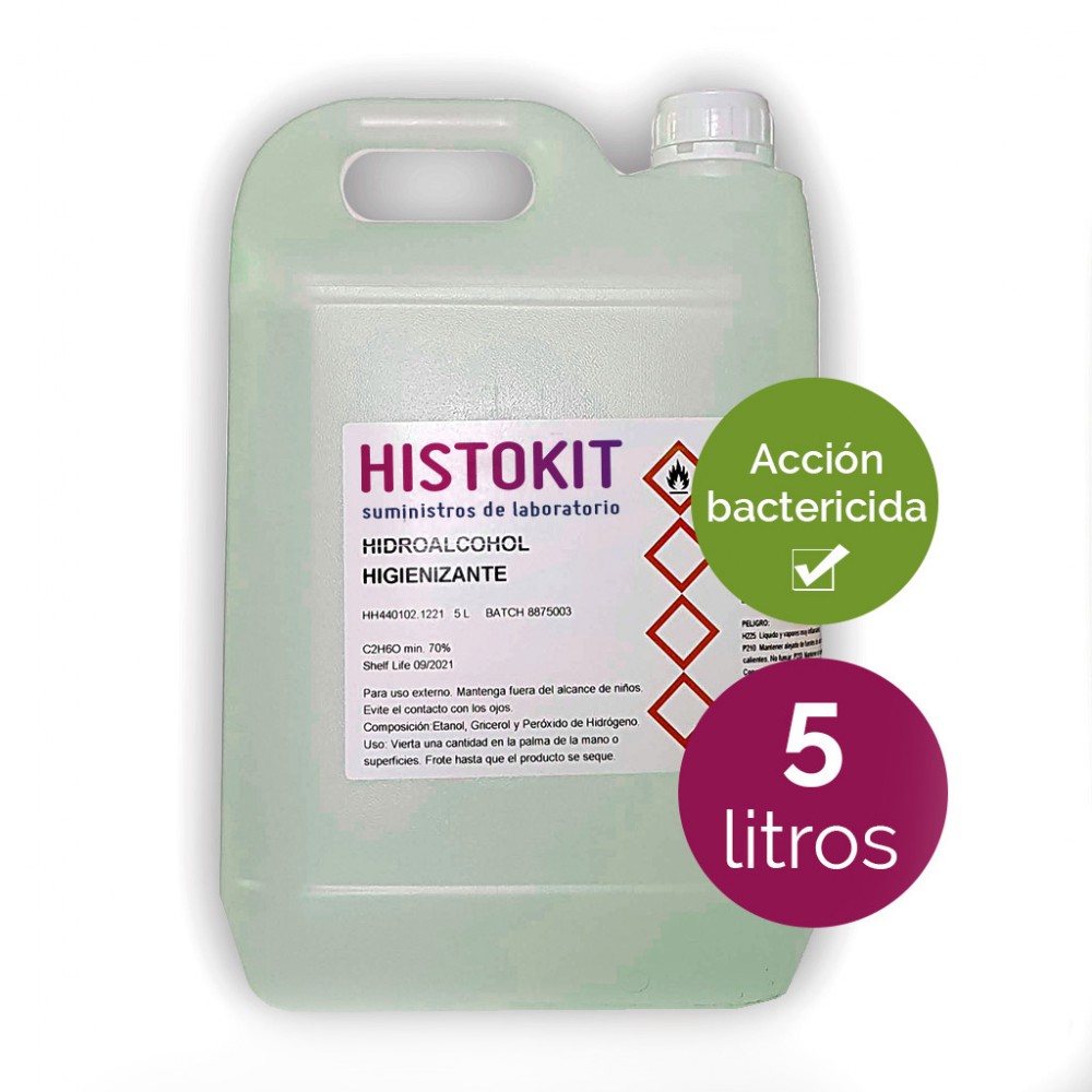 GEL HIDROALCOHÓLICO HIGIENIZANTE 5 litros garrafa con dosificador - ST  Superficies