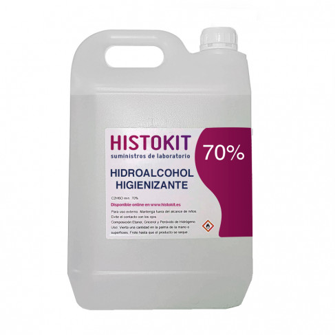 Hidroalcohol 5 litros 70% alcohol higienizante